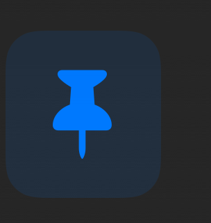The pin button, turned on, in dark mode.